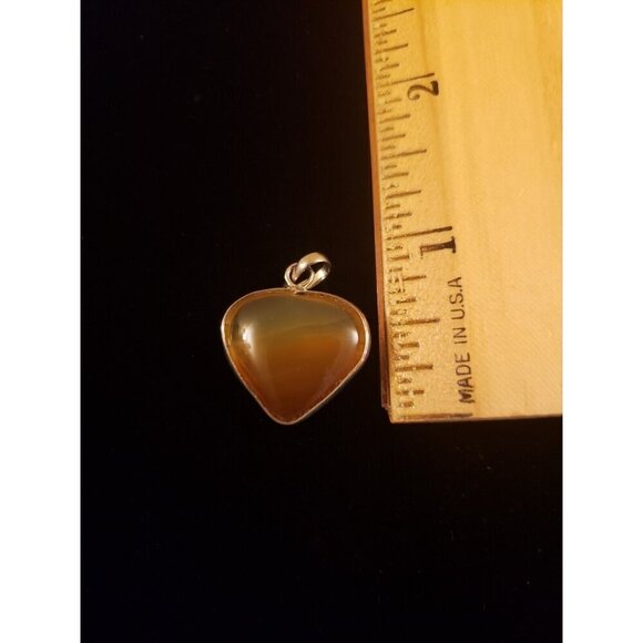 Heart Pendant Wrapped In Sterling Natural Stone Gradient Vintage - Picture 2 of 3